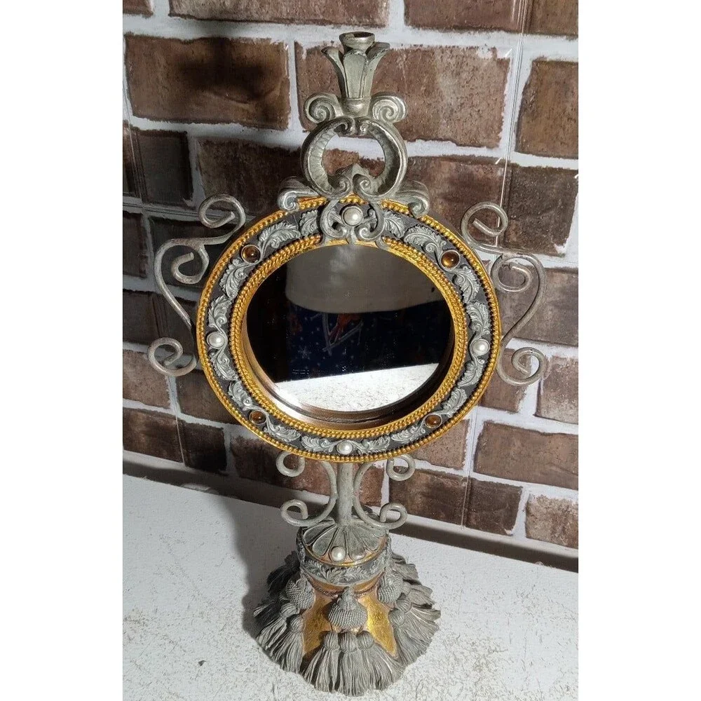 Vintage Victorian Cast iron Vanity Mirror